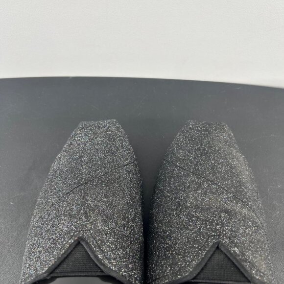 Toms Belmont Canvas Slip On Sneakers Shoes Size 8.5 Black Iridescent Glimmer - Picture 7 of 12